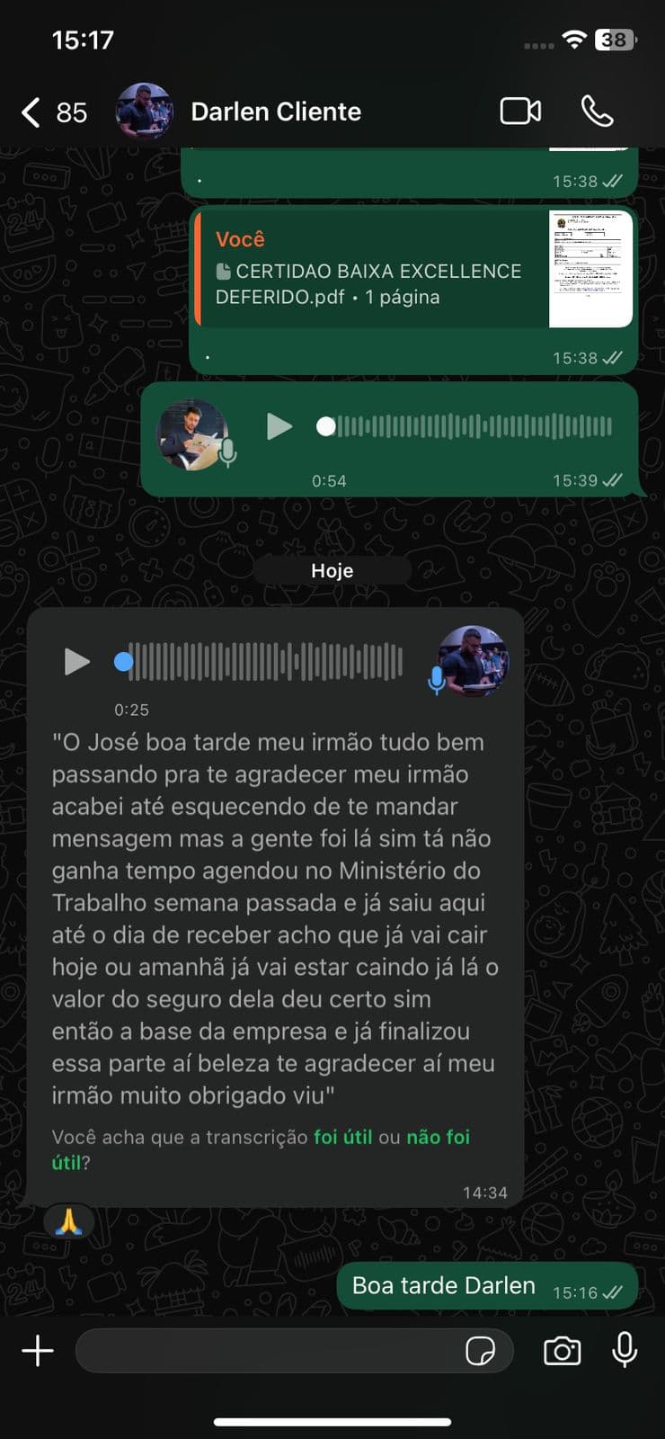 Depoimento de Darlan